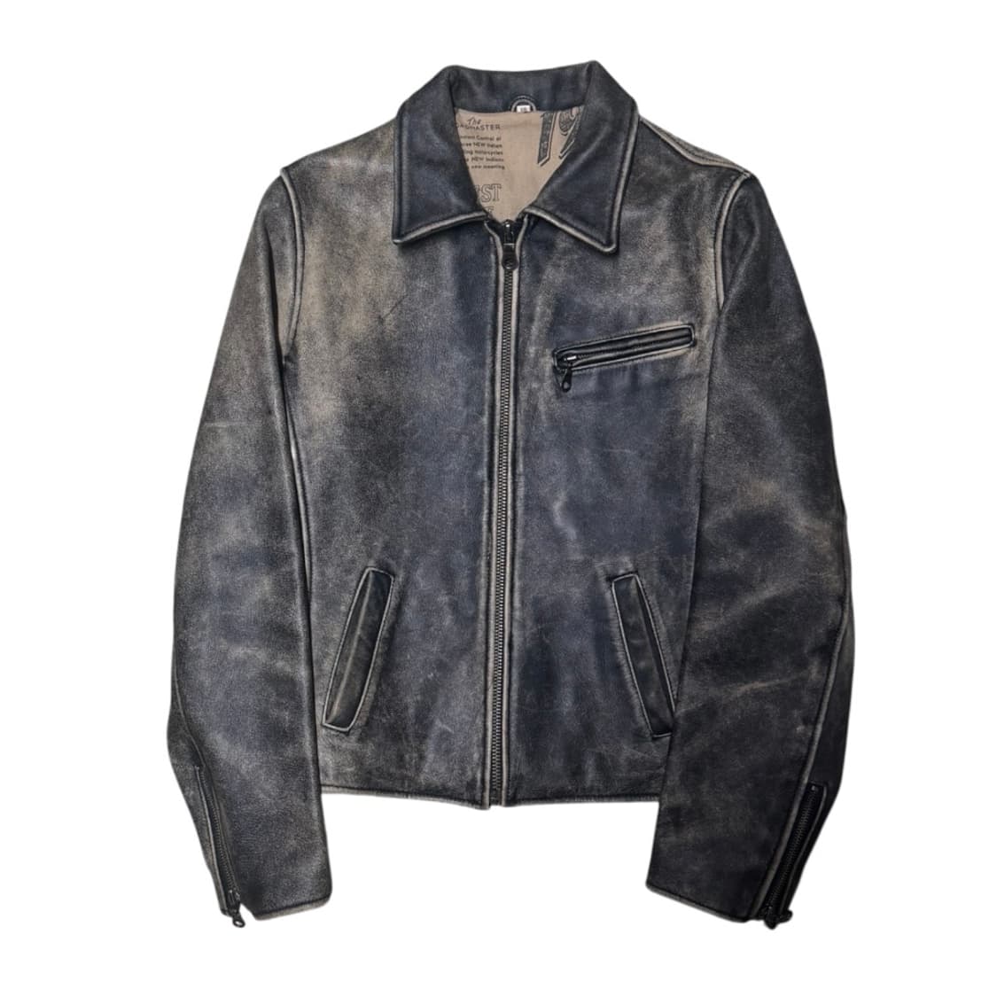 빈티지 워싱 레더자켓 상품이미지1