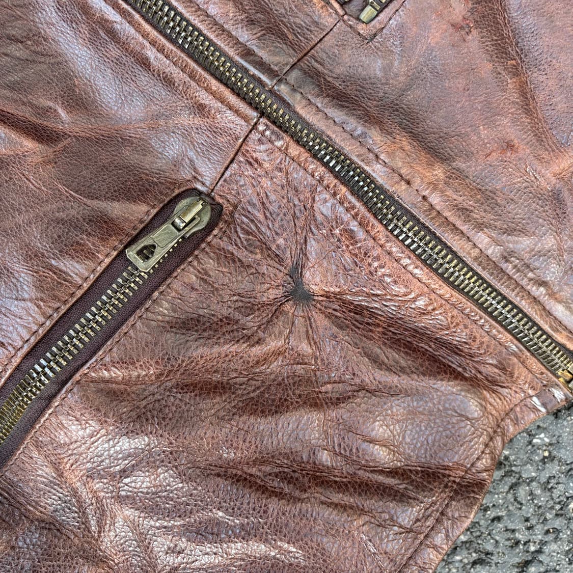 이태리 빈티지 레더 자켓 상품이미지5