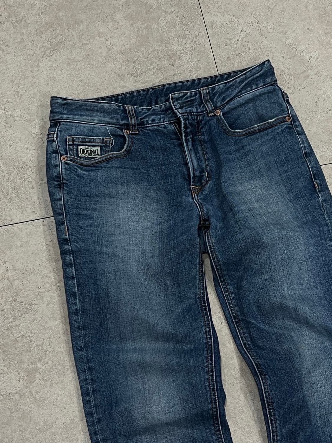 (F) 에비수 진스 슬림핏 중청 데님 팬츠 상품이미지3