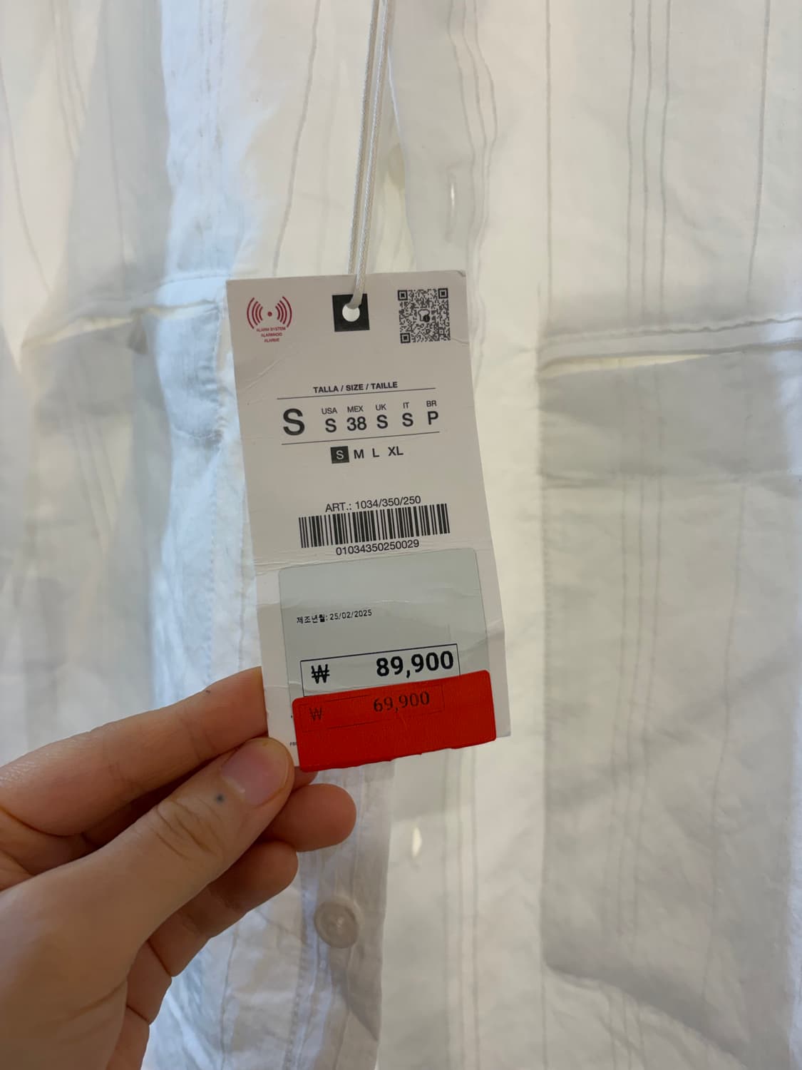 자라 화이트 반팔 셔츠 상품이미지2