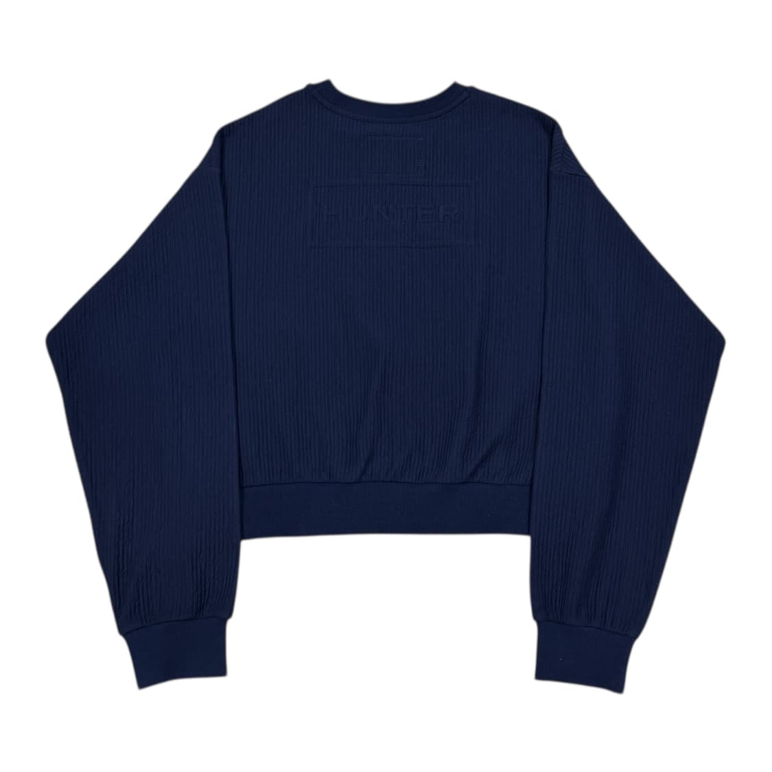 HUNTER 헌터 여성 스트라이프 인터로고 크루 스웨트셔츠 맨투맨 네이비 상품이미지3