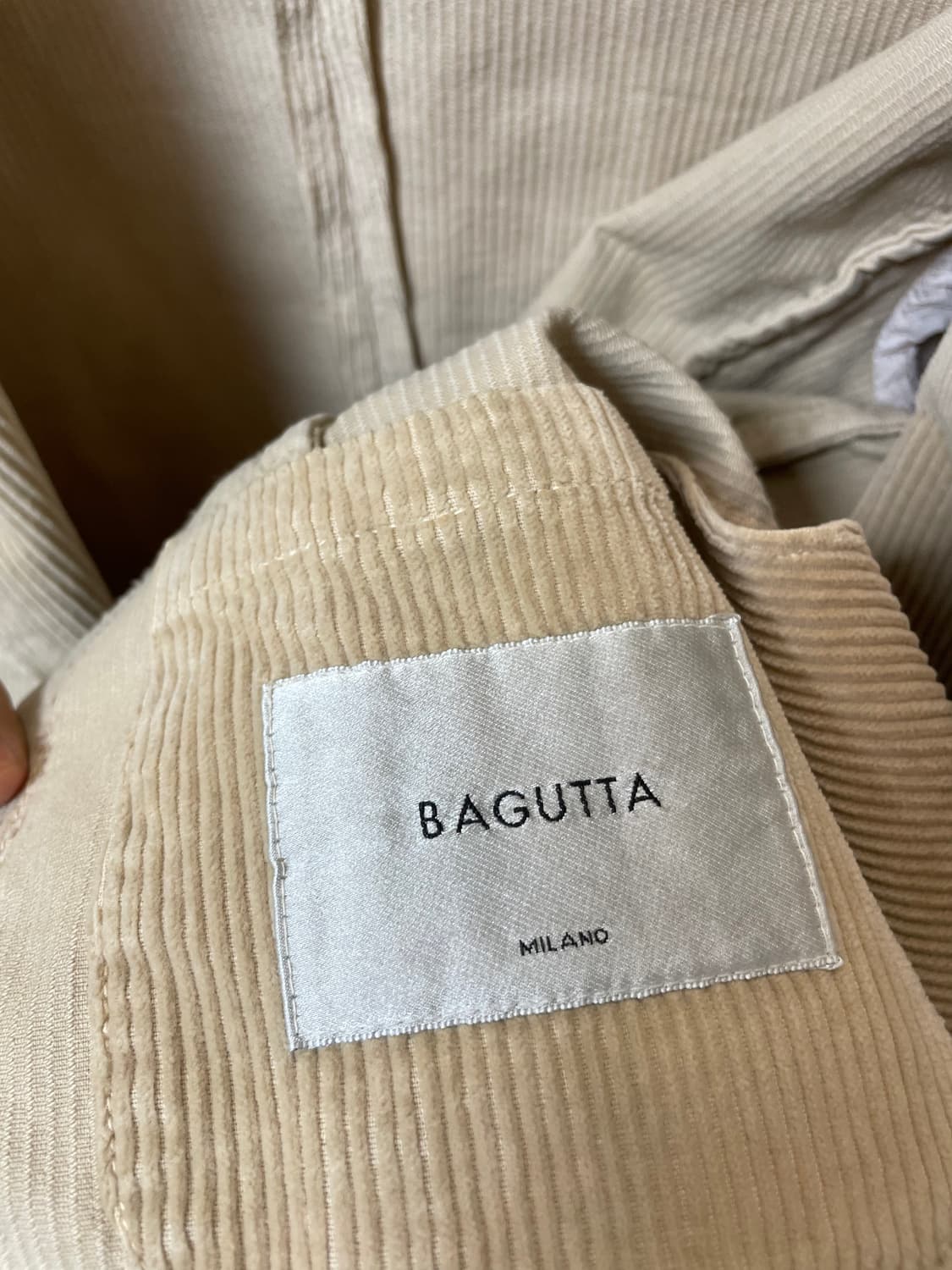 (54) Bagutta 바구따 아이보리 코듀로이 더블 자켓 상품이미지5