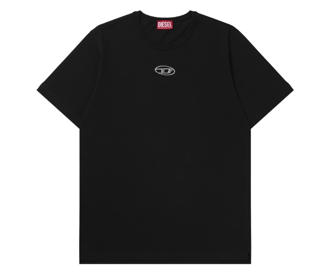 디젤 T-어드저스트-Od 메탈릭 오발 D 티셔츠 블랙 상품이미지1