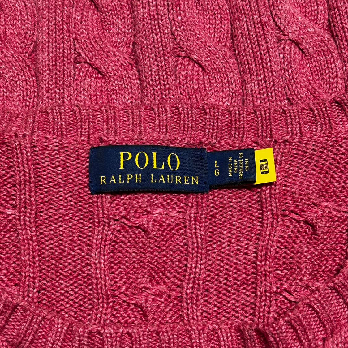 Polo Ralph Lauren 정품인증 딥핑크 케이블 코튼 니트 상품이미지2