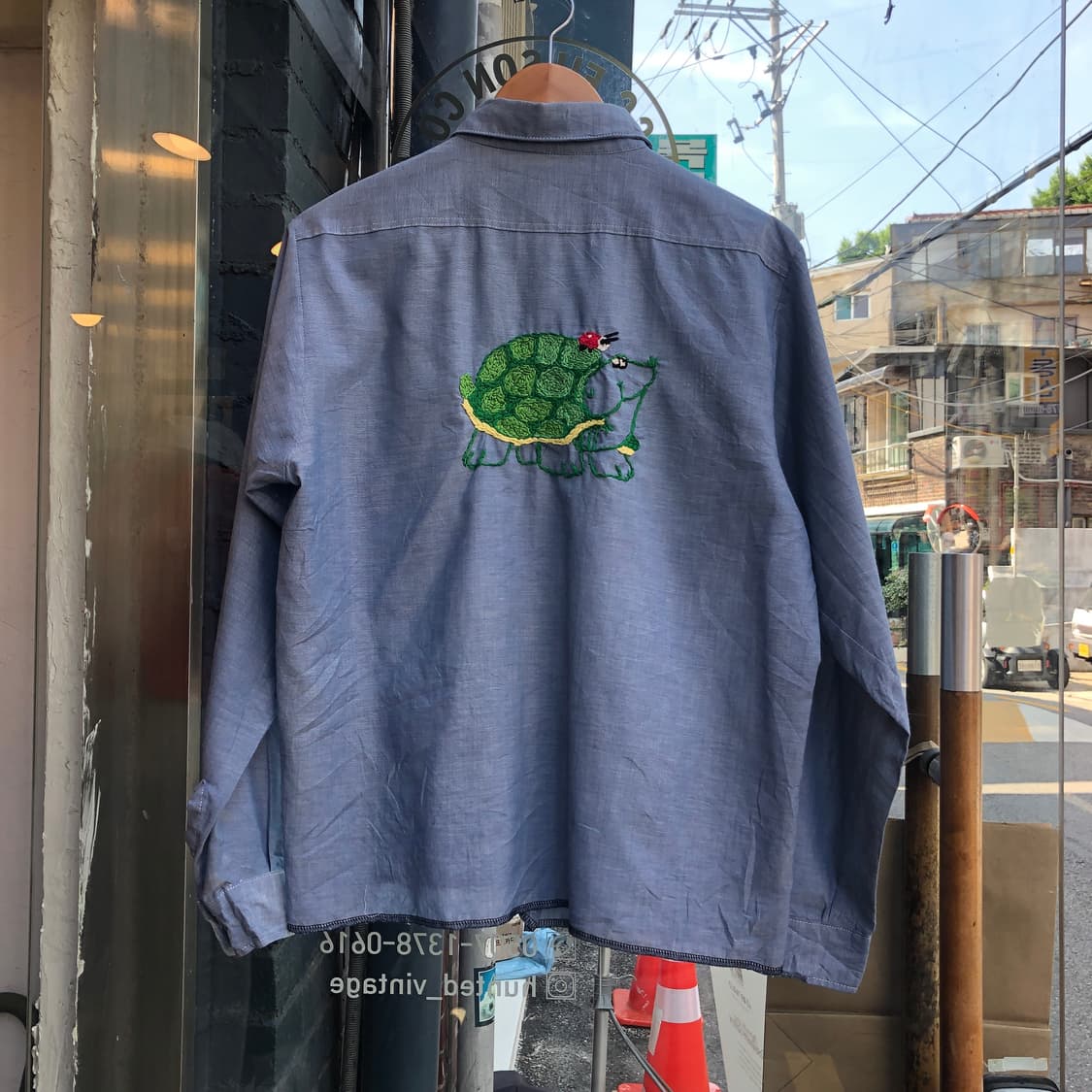 70s Sears chambray shirt-M 상품이미지7