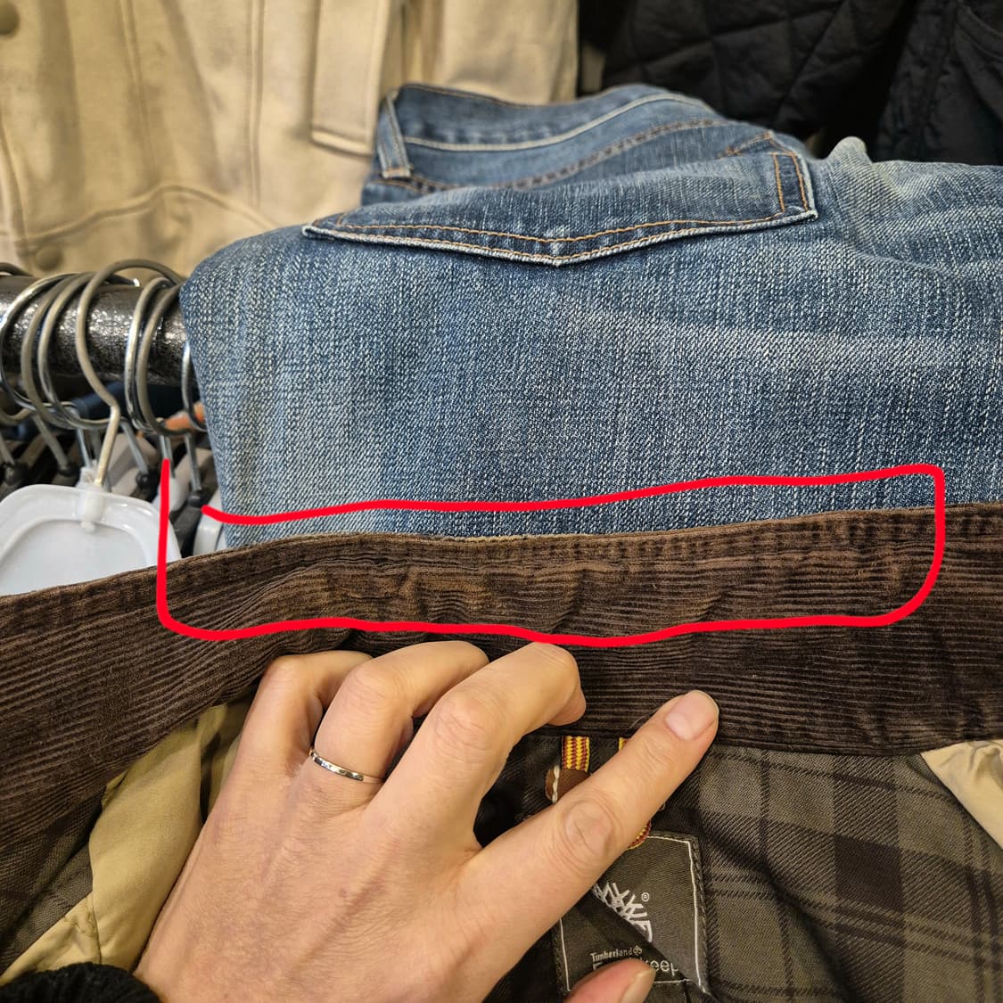 M 팀버랜드 카키브라운 면 체크 블루종자켓  상품이미지10