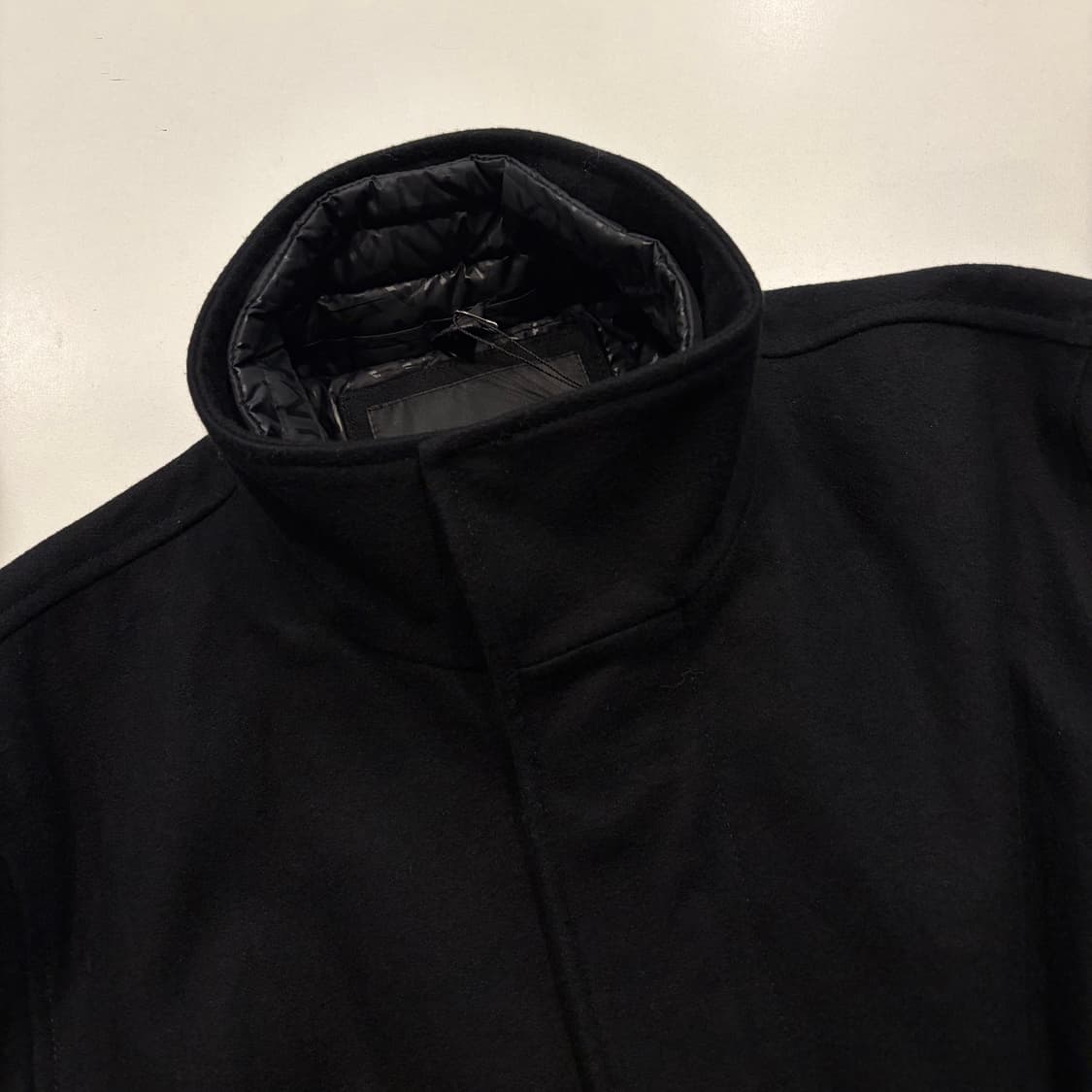 [M] 앤드류마크 블랙 내피 울 남성 하프 코트 D65 상품이미지3