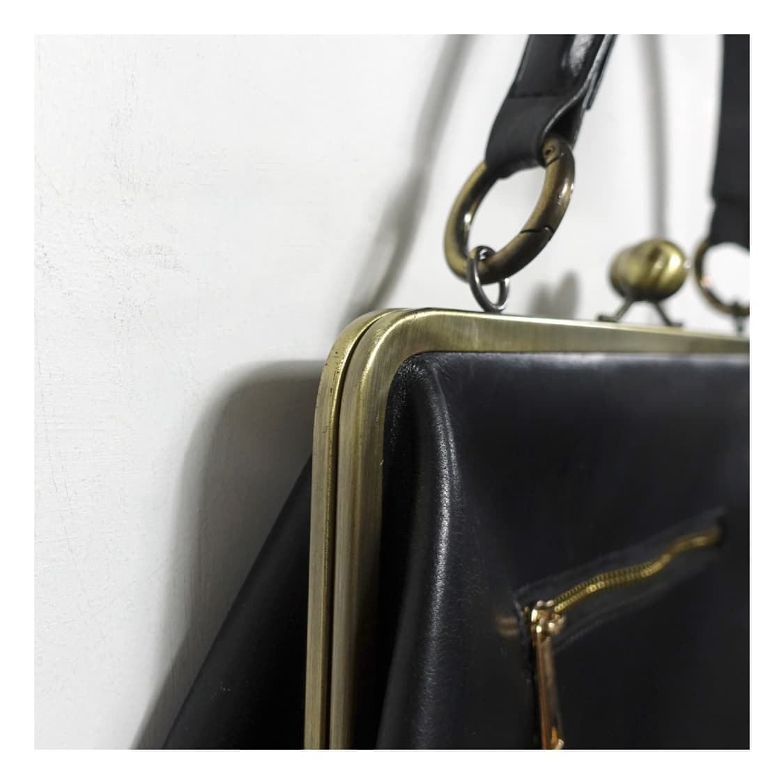 LEATHER  빈티지 레더 메탈프레임 클러치 숄더 토트백 상품이미지7