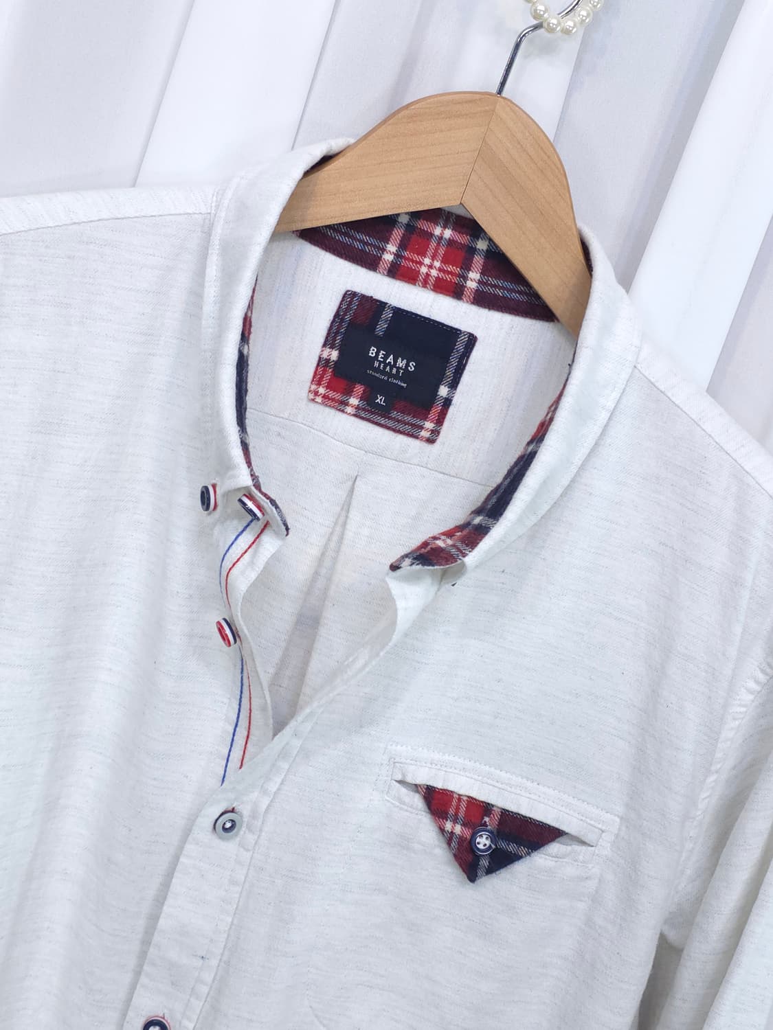 빔즈하트 체크배색 셔츠 상품이미지6