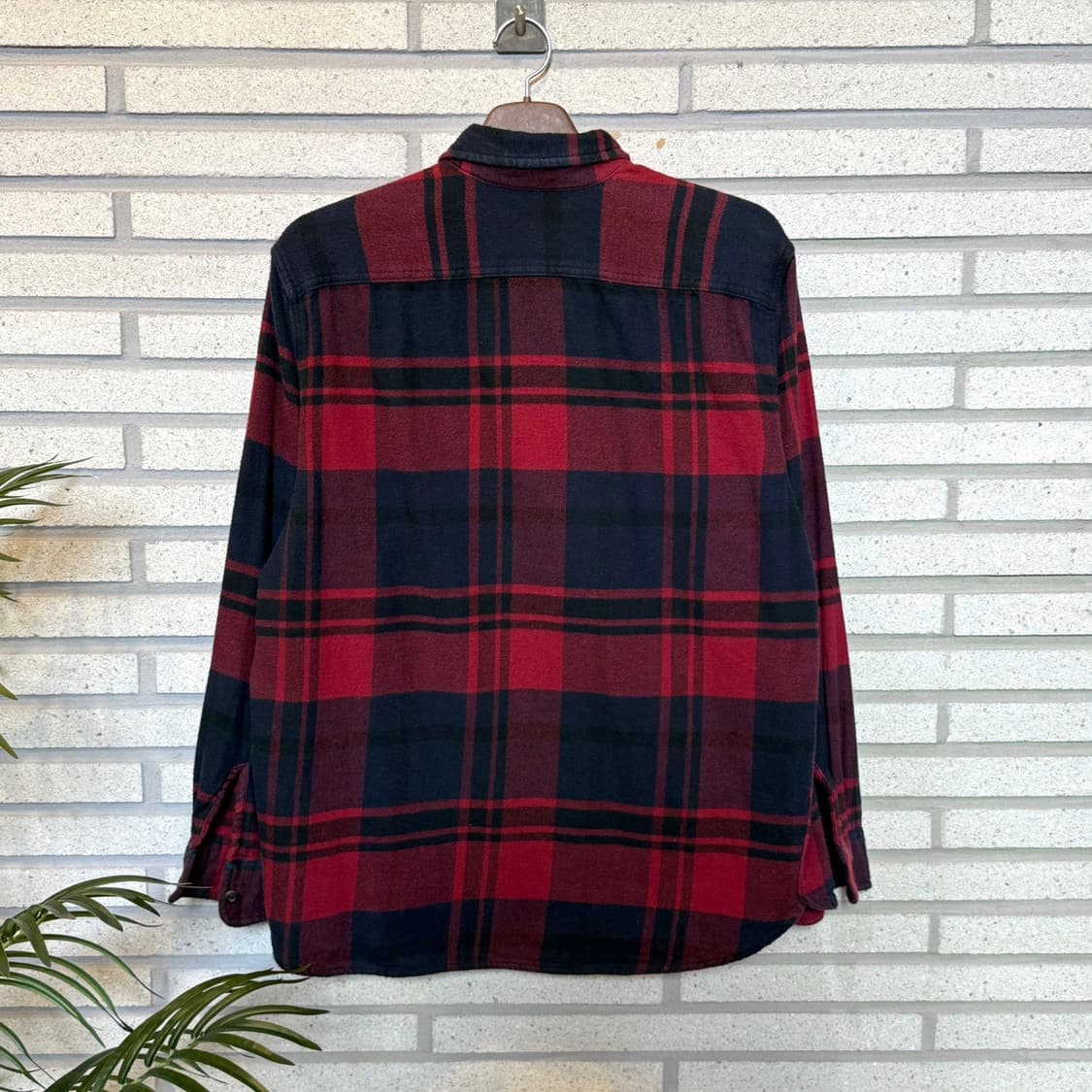 리바이스 플란넬 버팔로 체크 워크셔츠 와이드패턴 디테일 레드 상품이미지2