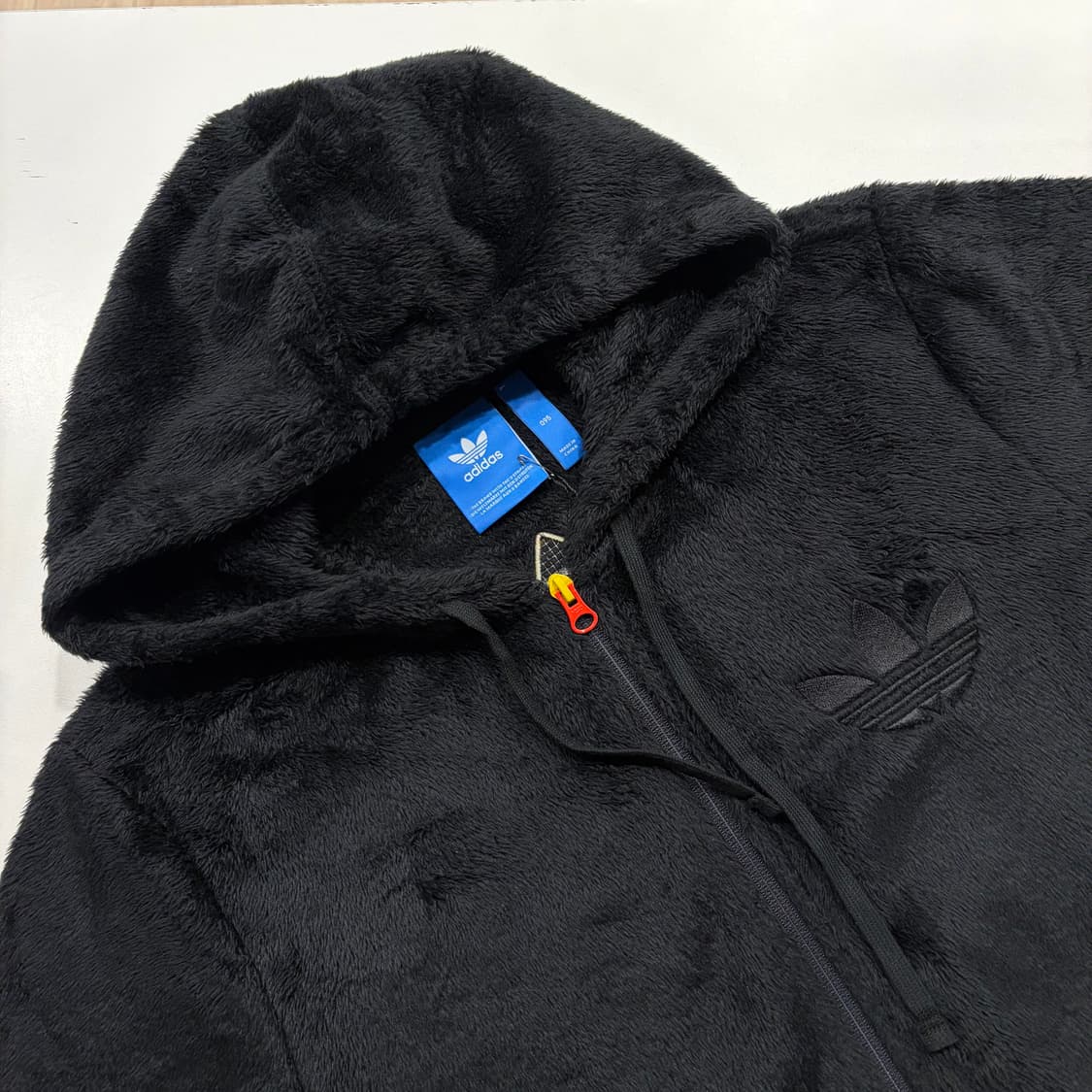 [95] 아디다스 블랙 퍼 후드집업 카모 빅로고 B790 상품이미지3