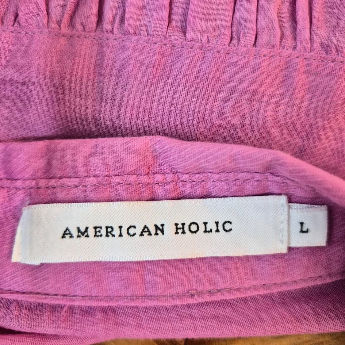 재팬 AMERICAN HOLIC 핑크 코튼100 오버핏 빅사이즈 셔츠 상품이미지9