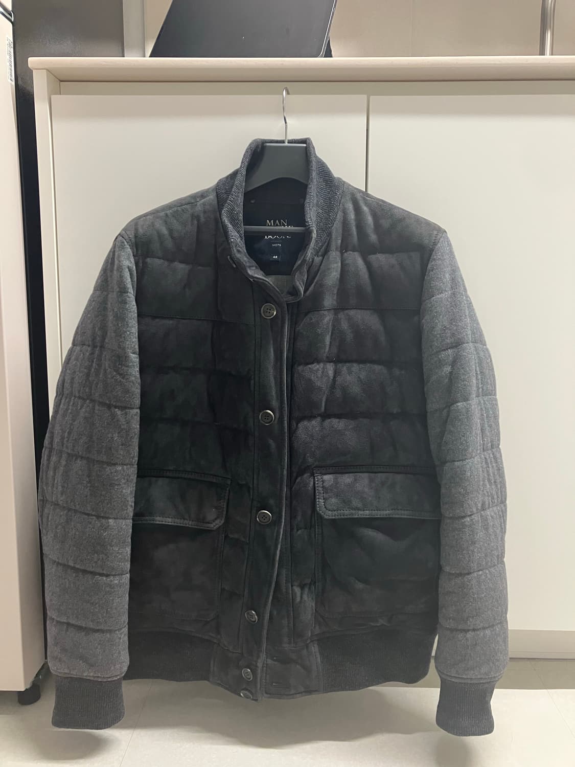 [초급매] 맨온더분 스웨이드 / 실크캐시미어 구스다운 자켓 상품이미지1