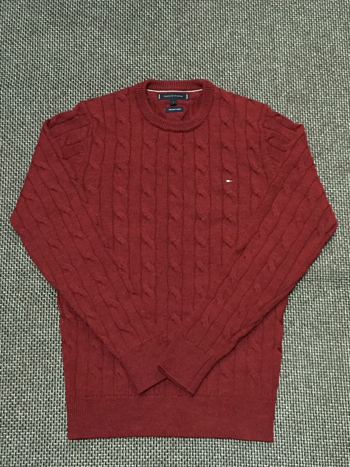 타미힐피거 버건디 케이블 니트 상품이미지2