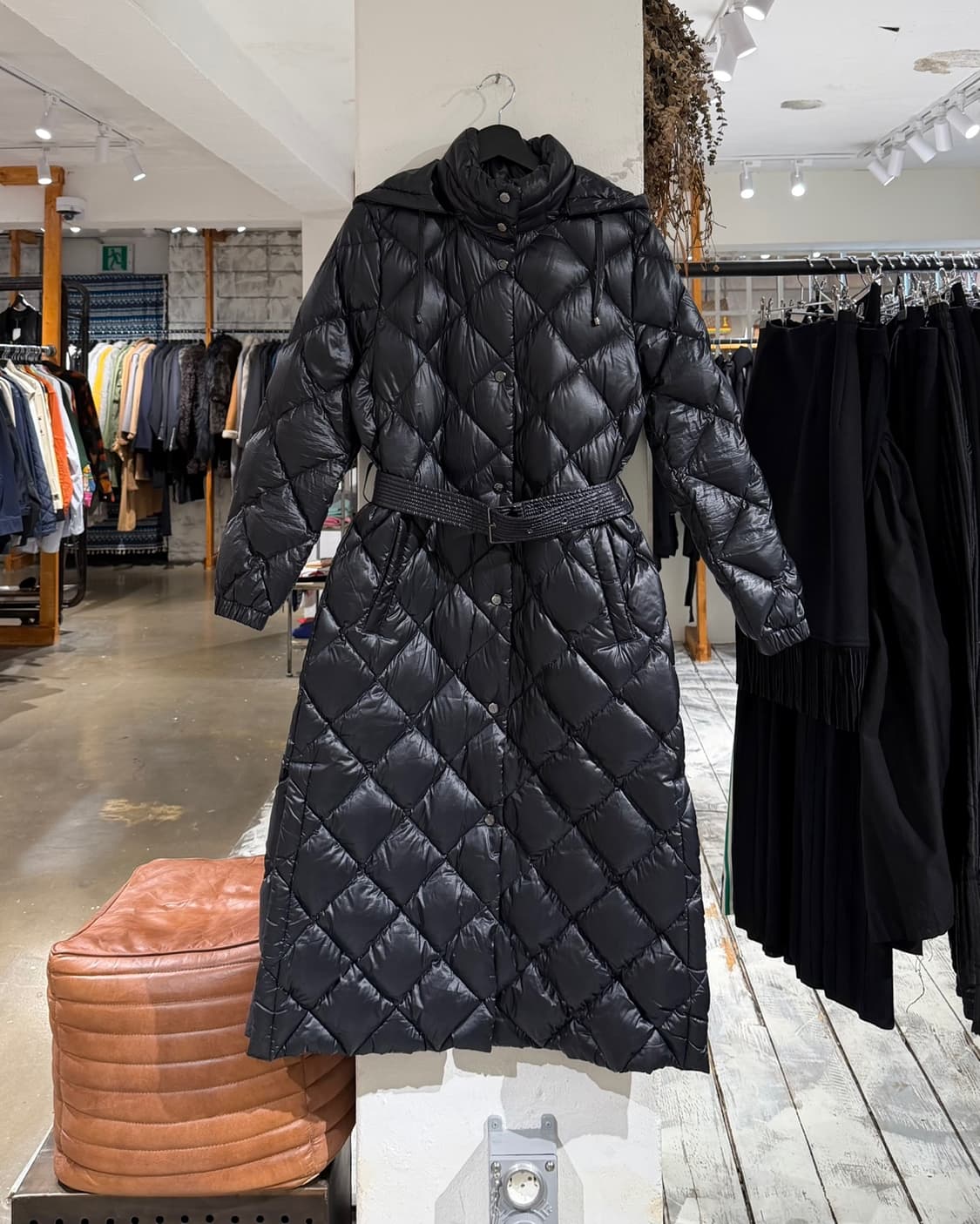 로렌 랄프로렌 벨티드 다이아몬드 퀼팅 후드 다운 코트 상품이미지1