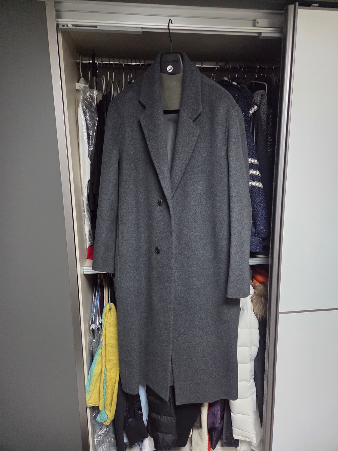 마마가리 싱글 로브 코트/차콜/ 50 상품이미지1