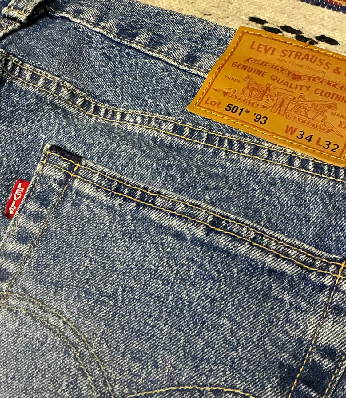 (34)Levis 리바이스 프리미엄 빅E 501 93 중청 데님 상품이미지7