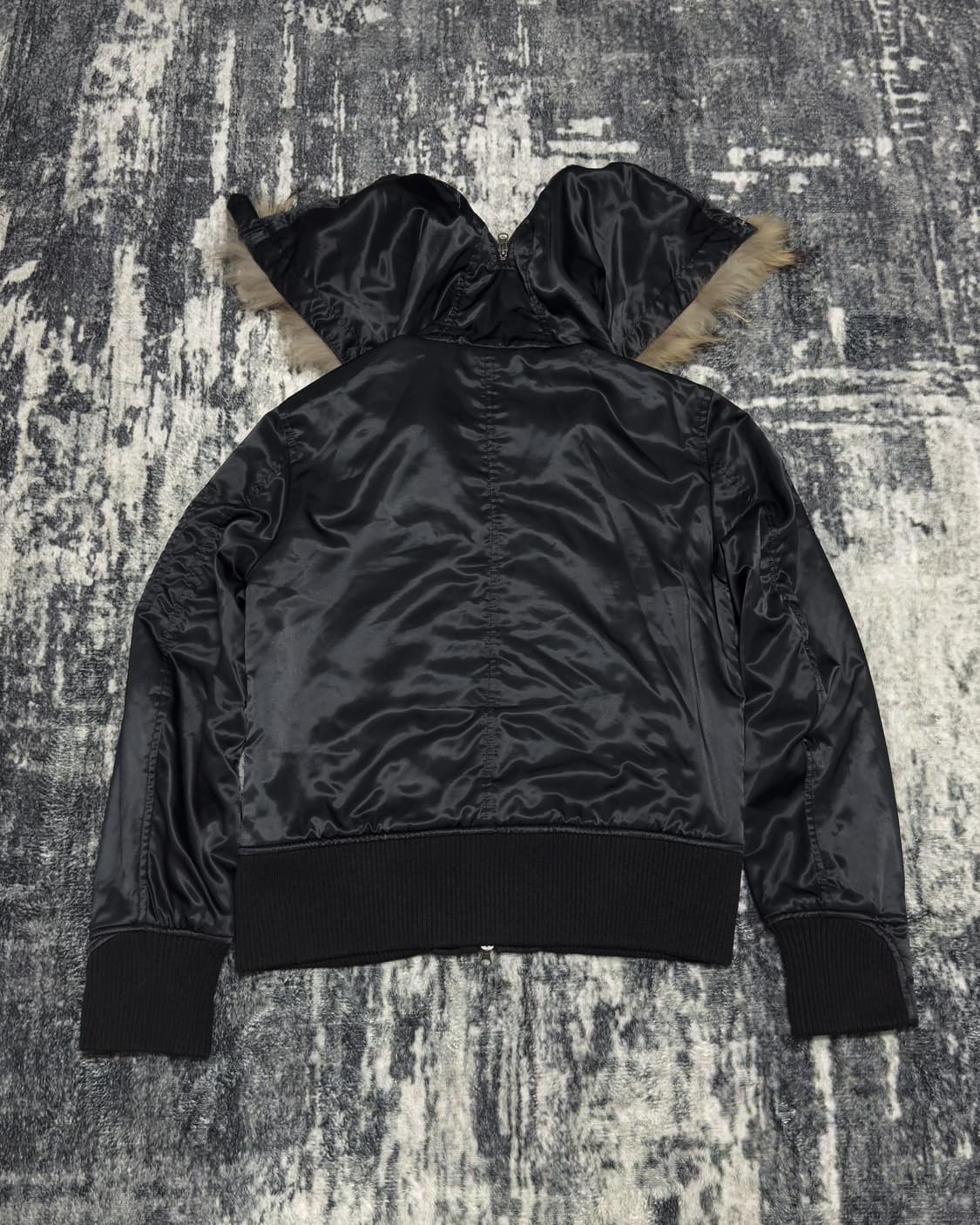 {Unknown} Zip-Split Fur MA-1 Bomber 상품이미지3