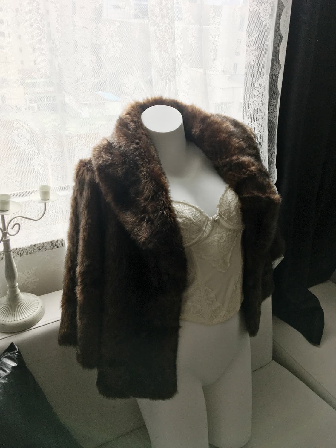 VINTAGE BROWN FUR JACKET 상품이미지2