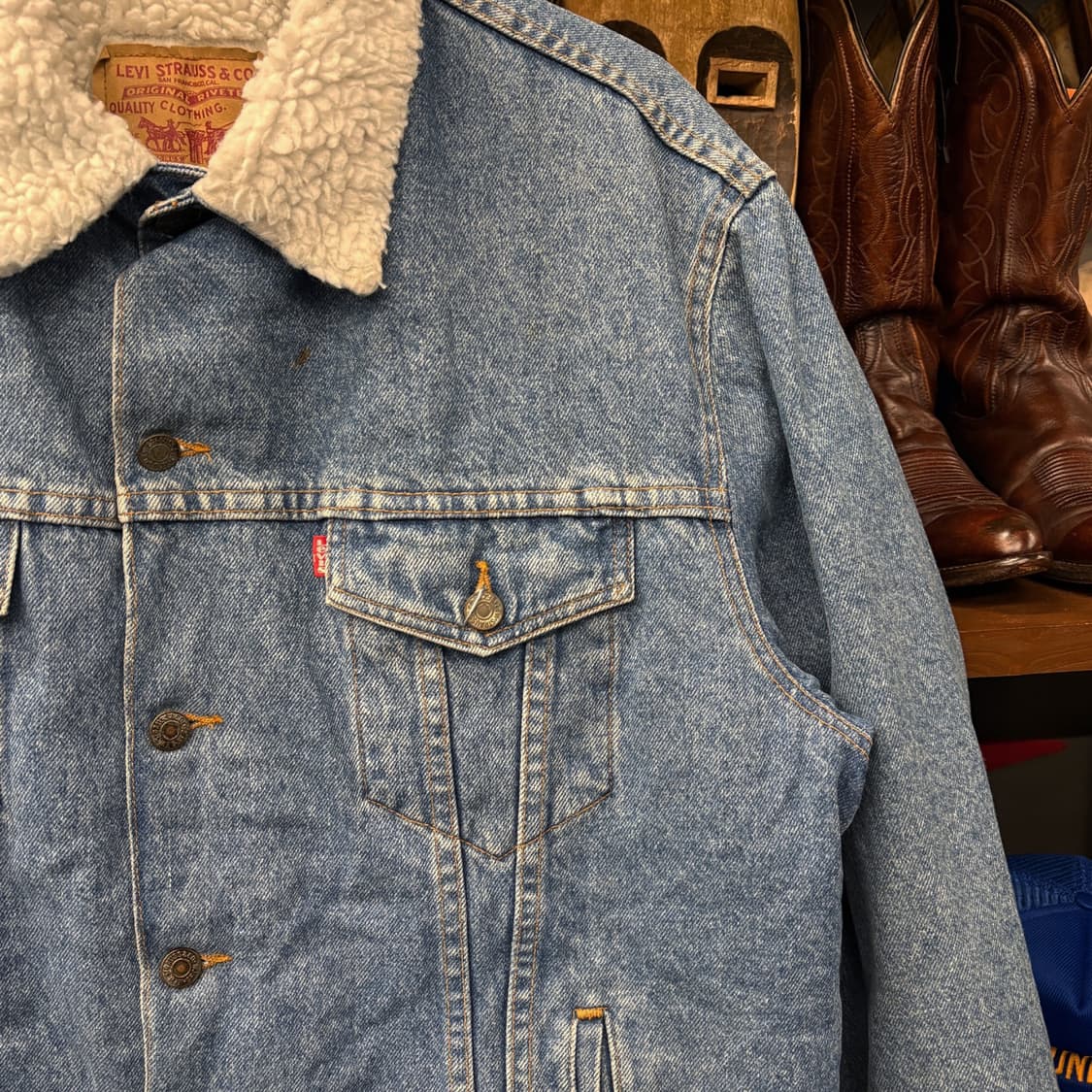 80s 리바이스 클래식 쉐르파 빈티지핏 데님 트러커 자켓 N288 상품이미지5