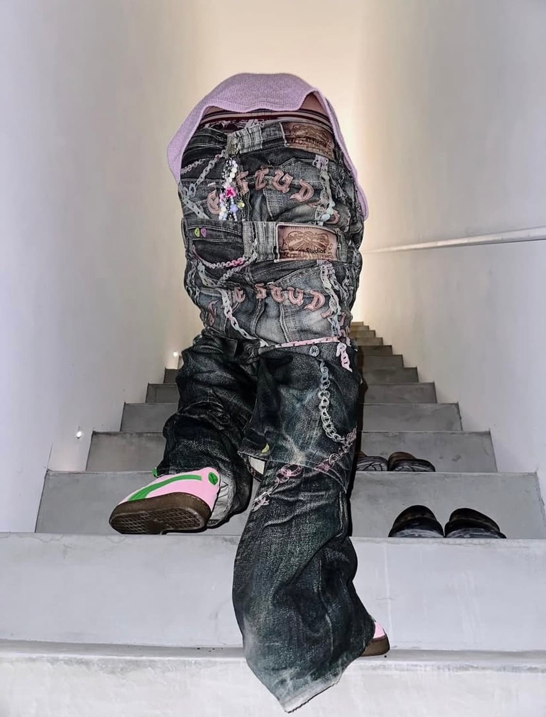 48) 아크네 스튜디오 트롱프뢰유 프린팅 데님팬츠 상품이미지1