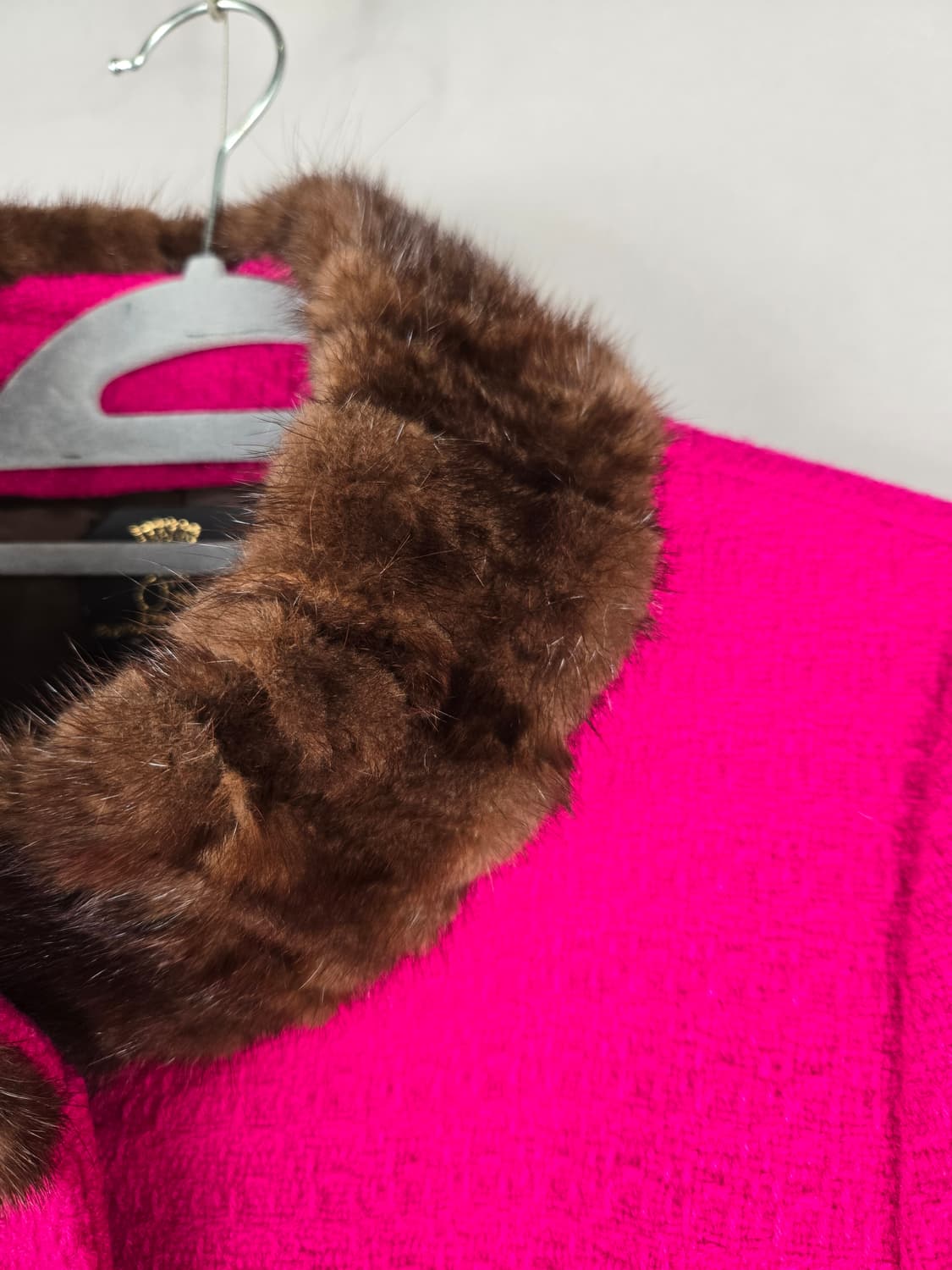 [무료배송]오즈세컨 55 여성 밍크 배색 울 코트 푸시아 핑크 상품이미지2