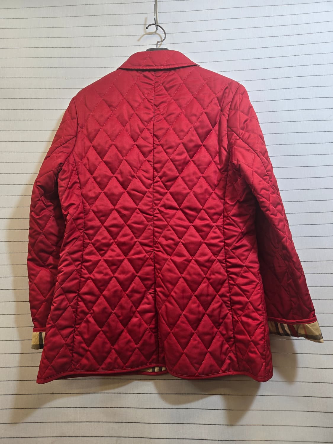 버버리(정품) 퀼팅 자켓 레드 체크 상품이미지7