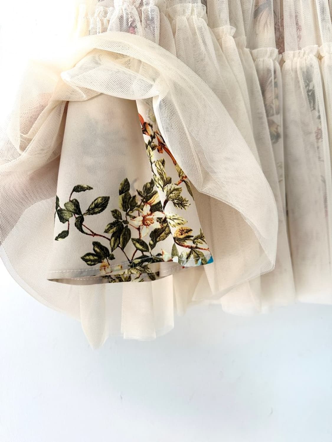 Flower tiered skirt / cream 상품이미지3