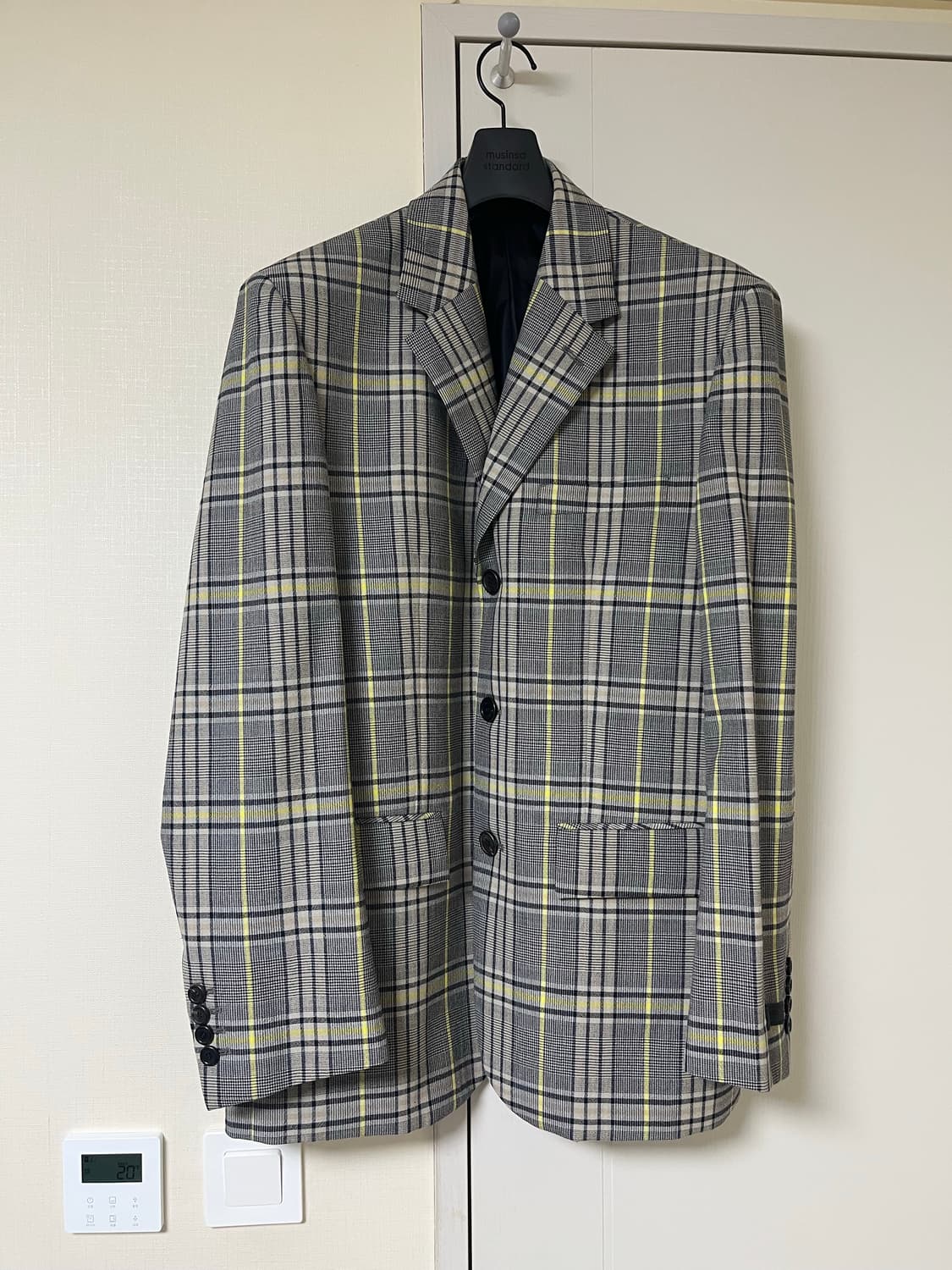 Mngu 3버튼 체크 블레이저 M 상품이미지2