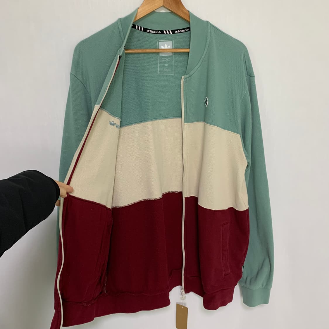 아디다스 민트 배색 코튼 스웻 져지 집업 빈티지 남녀공용 00s 상품이미지5