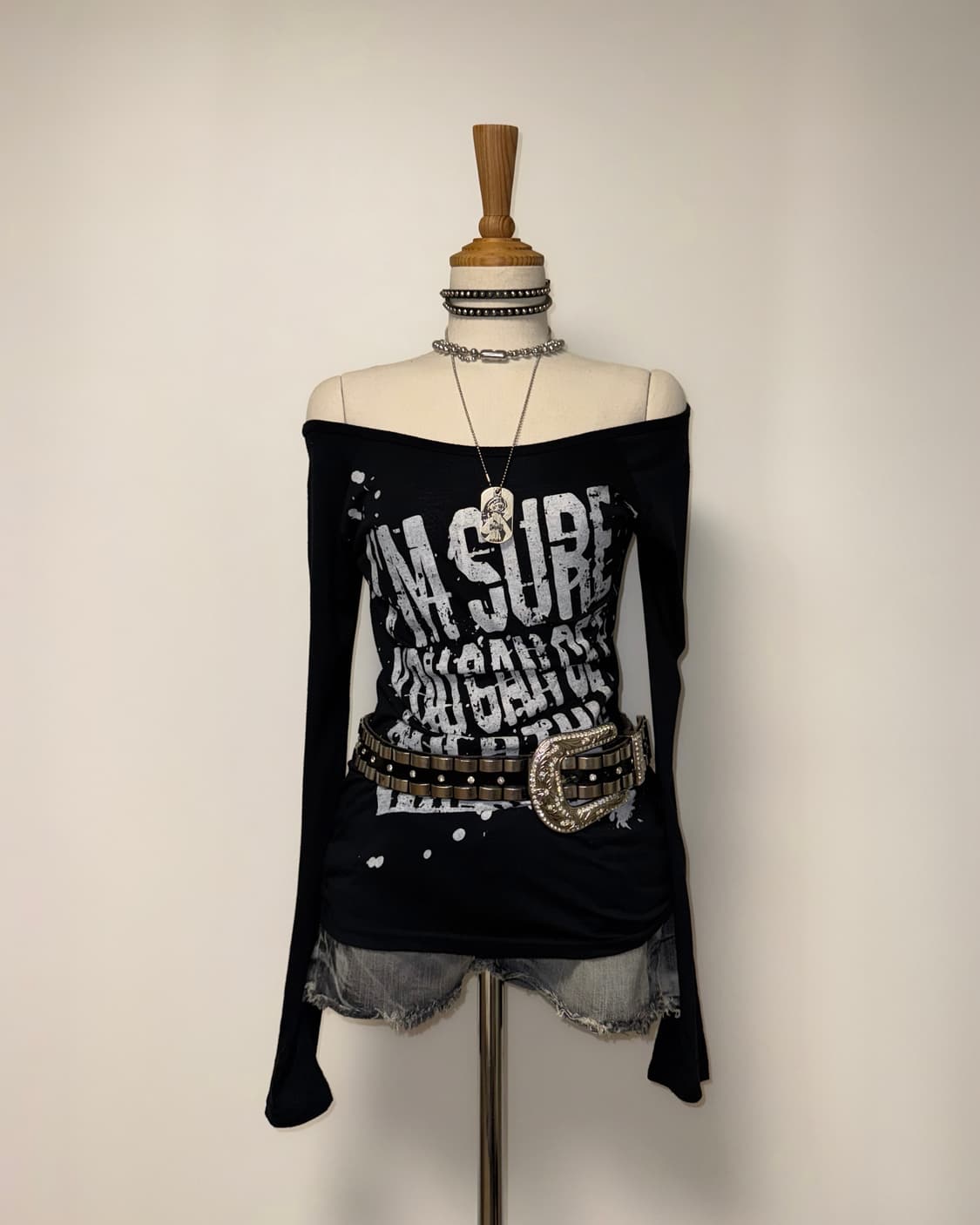 레터링 블랙 와투케 롱슬리브 상품이미지1