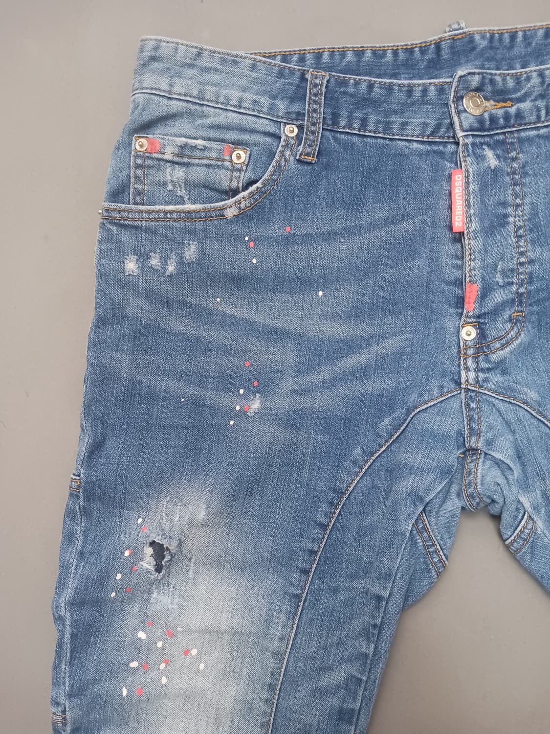 [34] 디스퀘어드2 네온페인팅 타이디 바이커진 청바지 상품이미지2