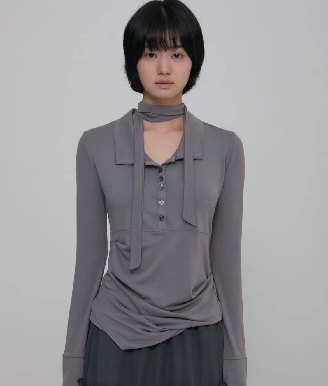 플레어업 Asymmetrical Draped Shirt  상품이미지1