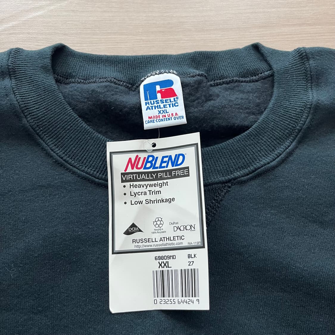 [2XL] 90s 빈티지 러셀 스웻셔츠 맨투맨 블랙 상품이미지2