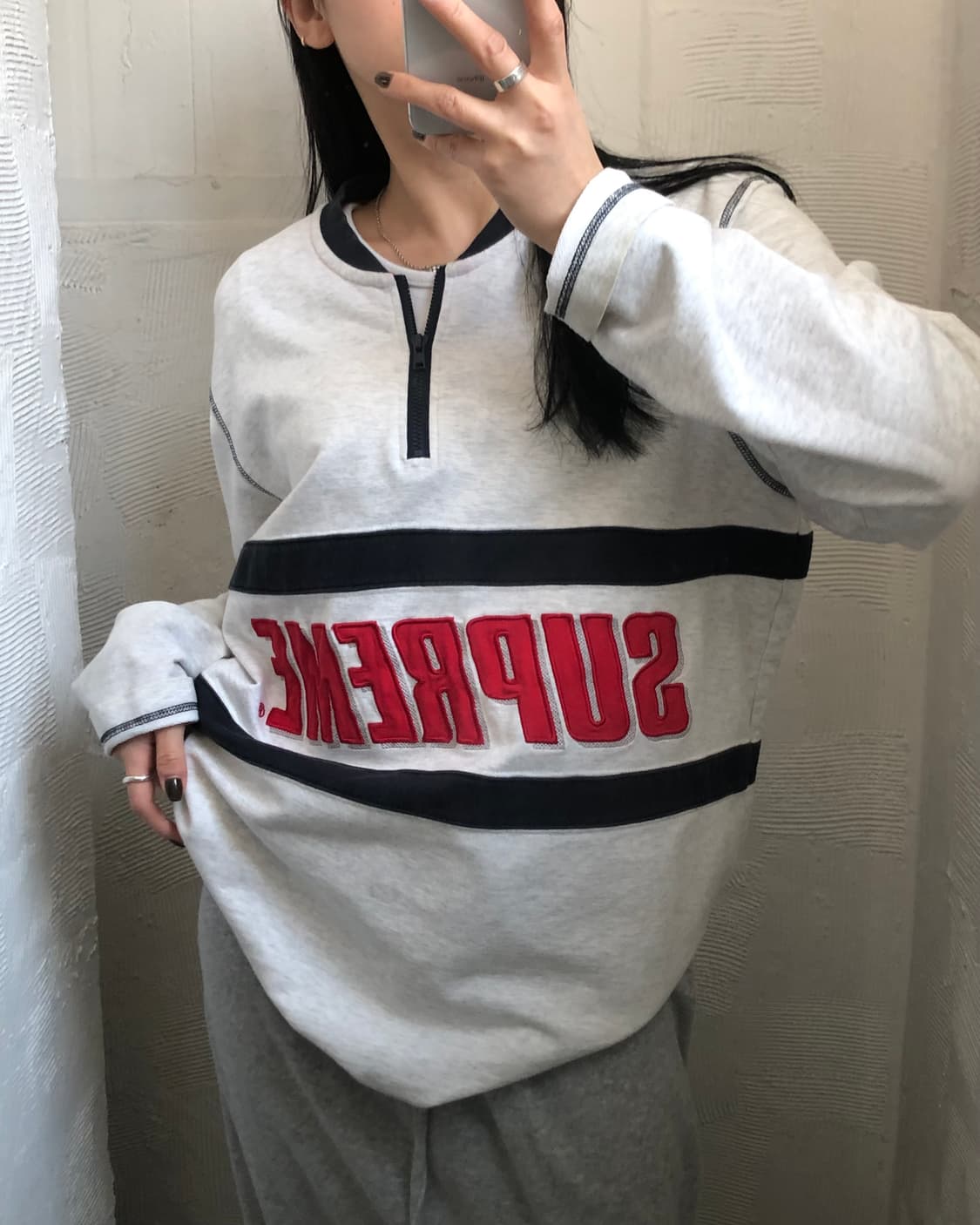 SUPREME 슈프림 16SS 로고 럭비 하프집업 상품이미지9