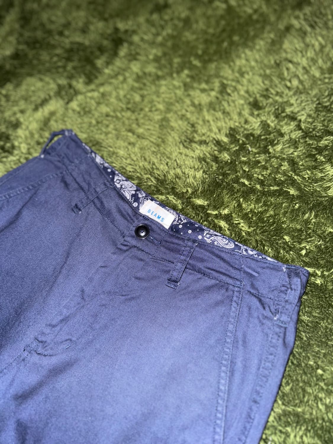 [S] Beams 빔즈 재팬 크롭 워시드 치노 팬츠 네이비 상품이미지2