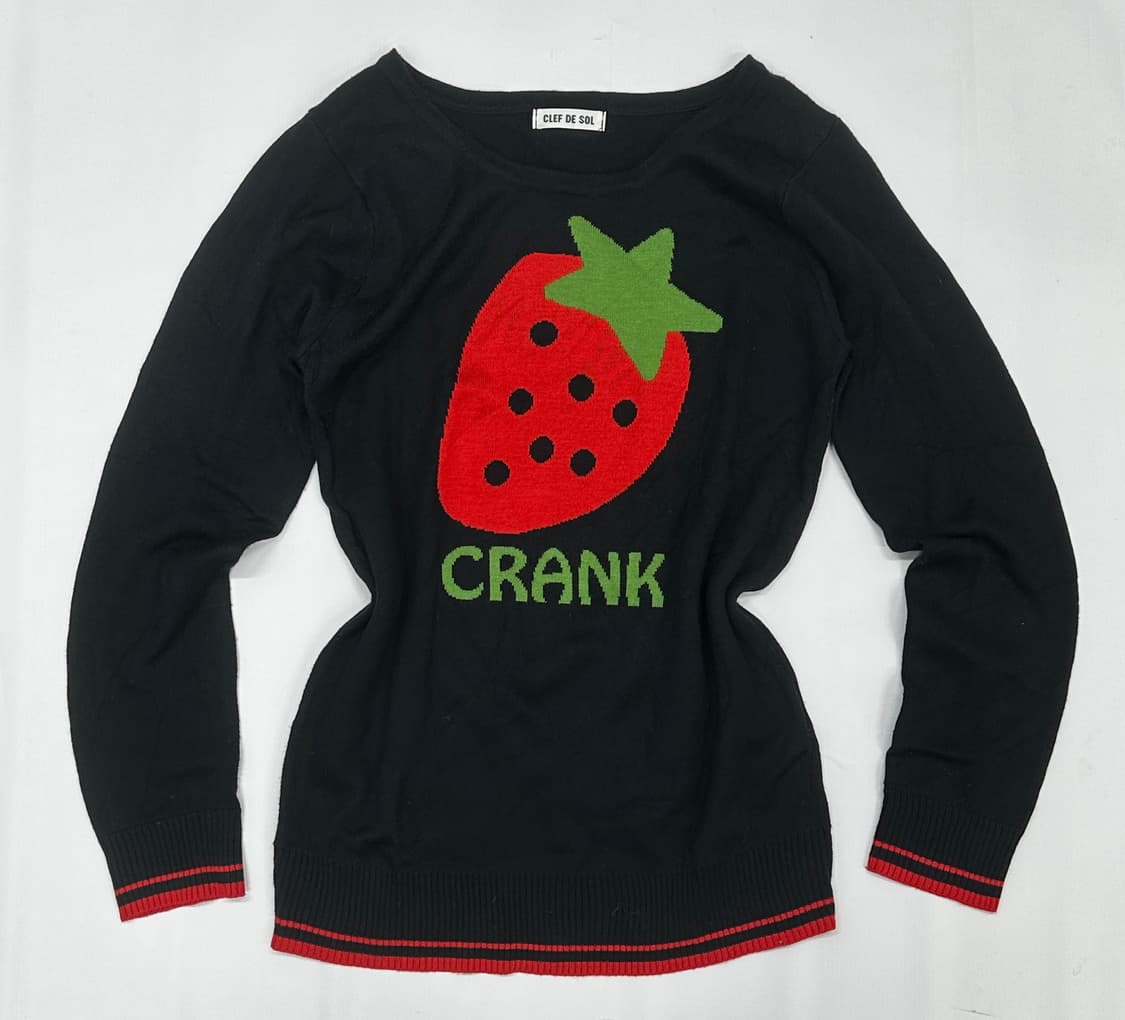🍓 CLEF DE SOL 괴짜 키치 스트로베리 자수 니트🍓 이너 상품이미지2