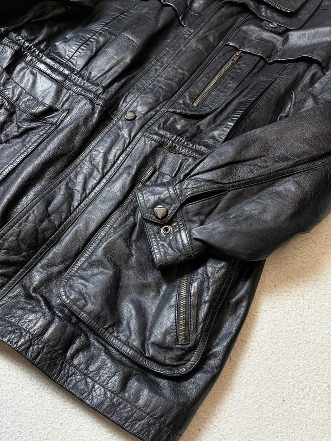 GRAND TRADE 00's 유틸리티 양가죽 헌팅 자켓 PN7667 상품이미지5