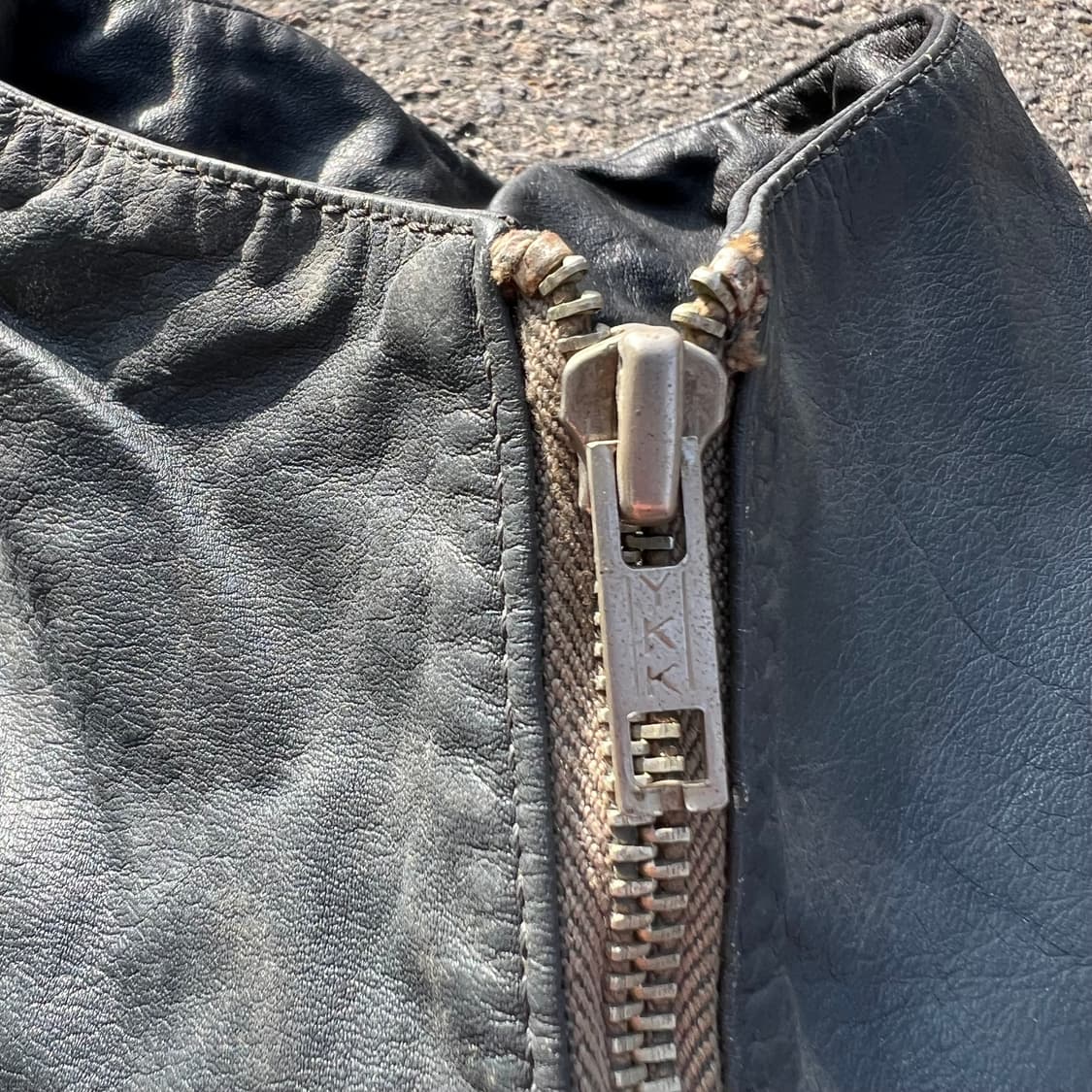 90’s 디테쳐블 카우 레더 자켓 상품이미지7