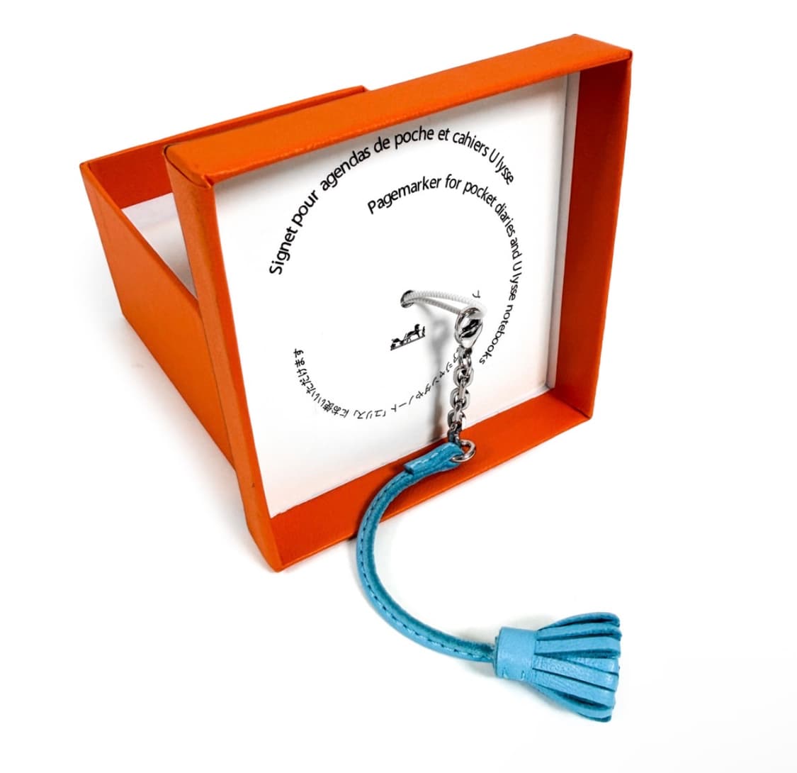 [S] 에르메스 카르멘시타 백 참 테슬 키링 키홀더 스몰 스카이블루 상품이미지6