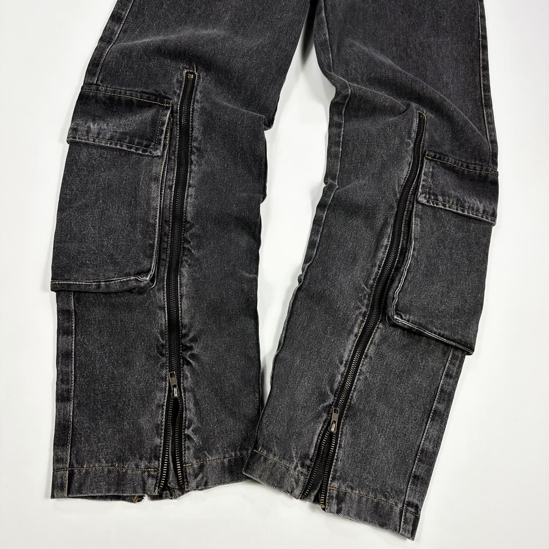 VTG 빈티지 흑청 스트레이트 카고팬츠 (32인치) 상품이미지4