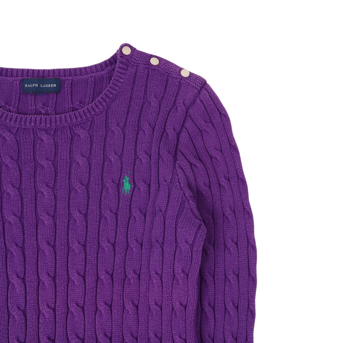 폴로 랄프로렌 퍼플 숄더버튼 케이블 니트 상품이미지3