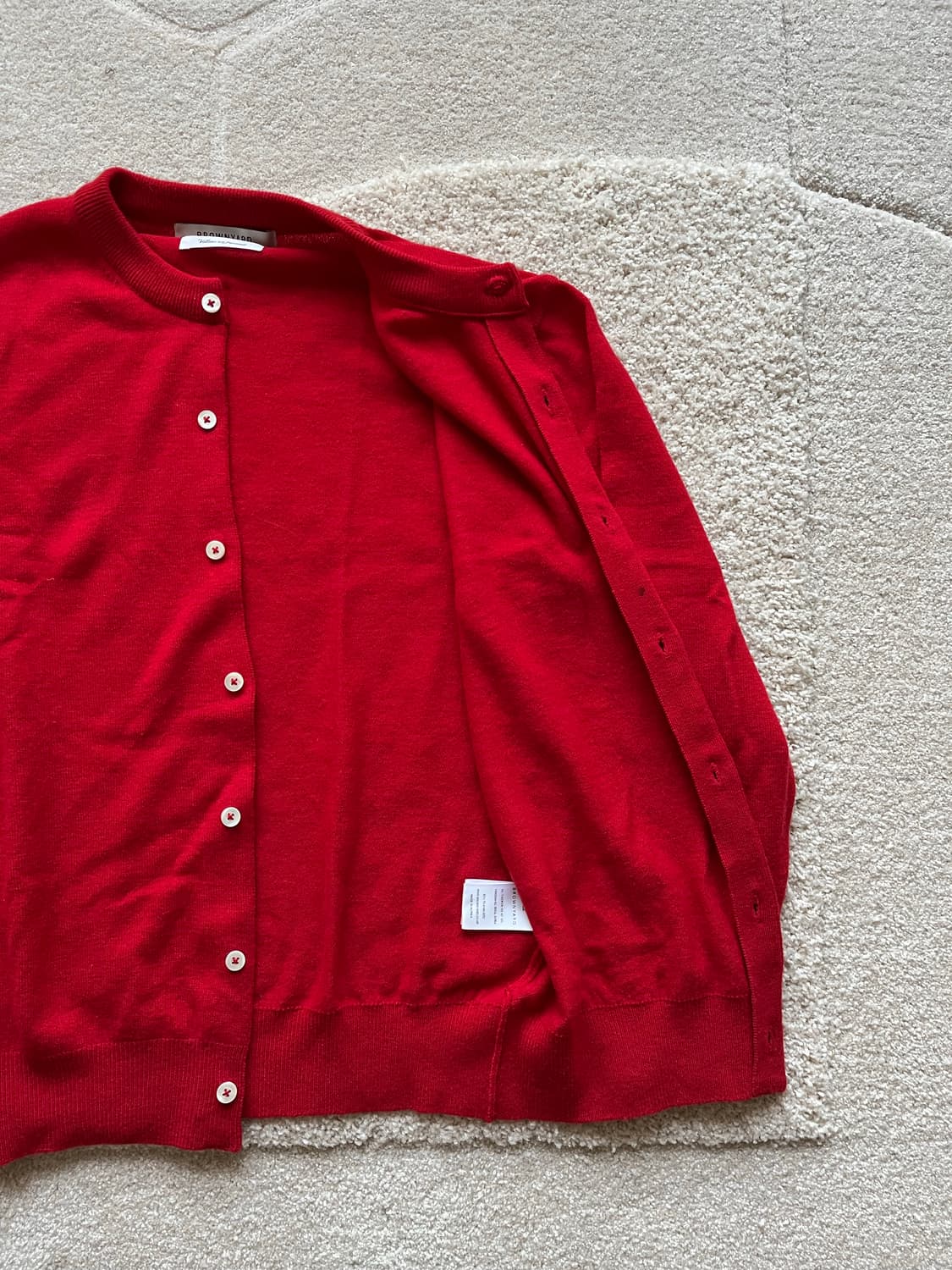 브라운야드 울 라운드 가디건 레드 (100-103) 상품이미지6