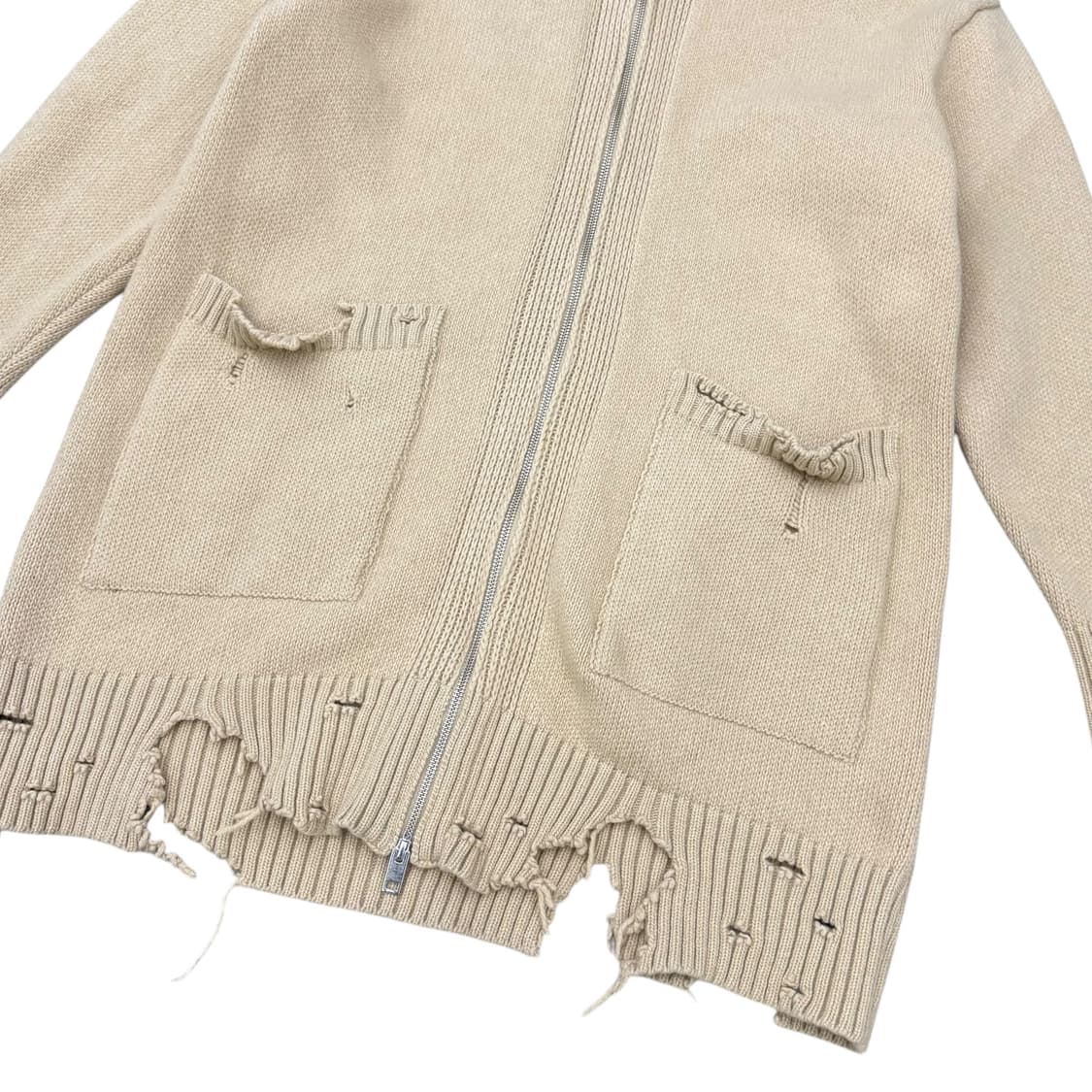 디젤 오버사이즈 그런지 데미지 롱 니트집업 상품이미지4