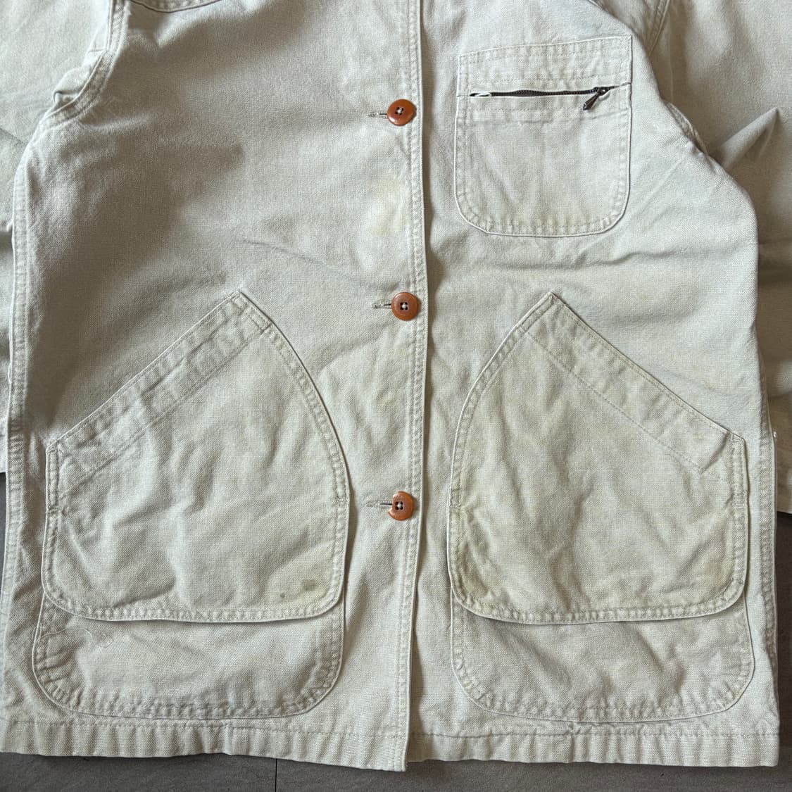 90s L.L.bean 90년대 미국 생산 엘엘빈 아이보리 헌팅 자켓 상품이미지2