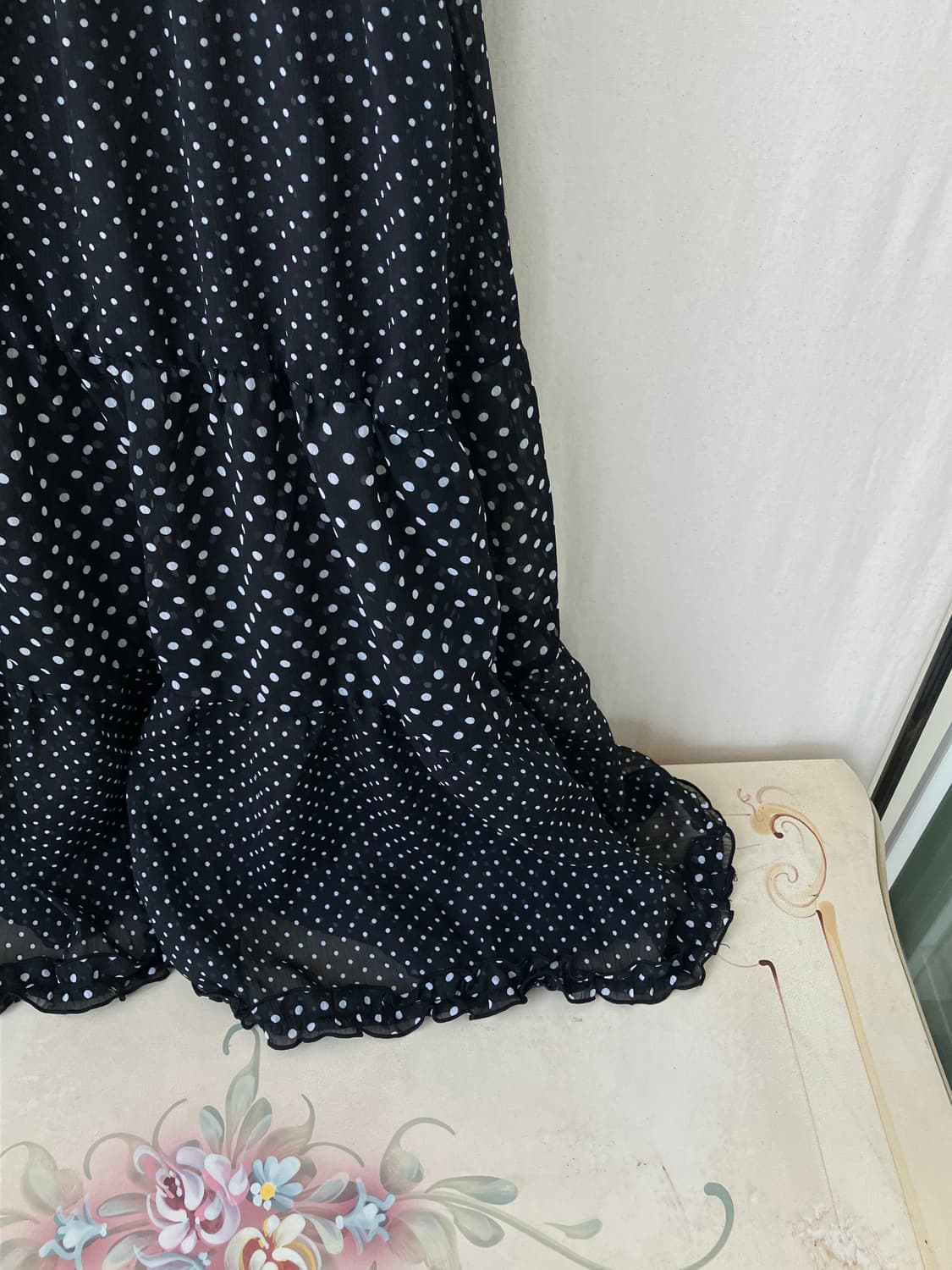 black dot crochet sheer dress 상품이미지6
