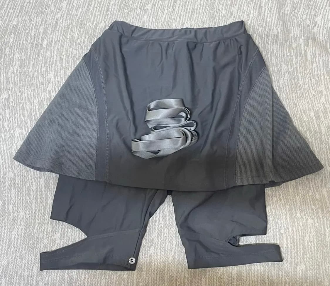 OJOS오호스 플레어 스커트 쇼츠 차콜 Flare Skirt Shorts 상품이미지2