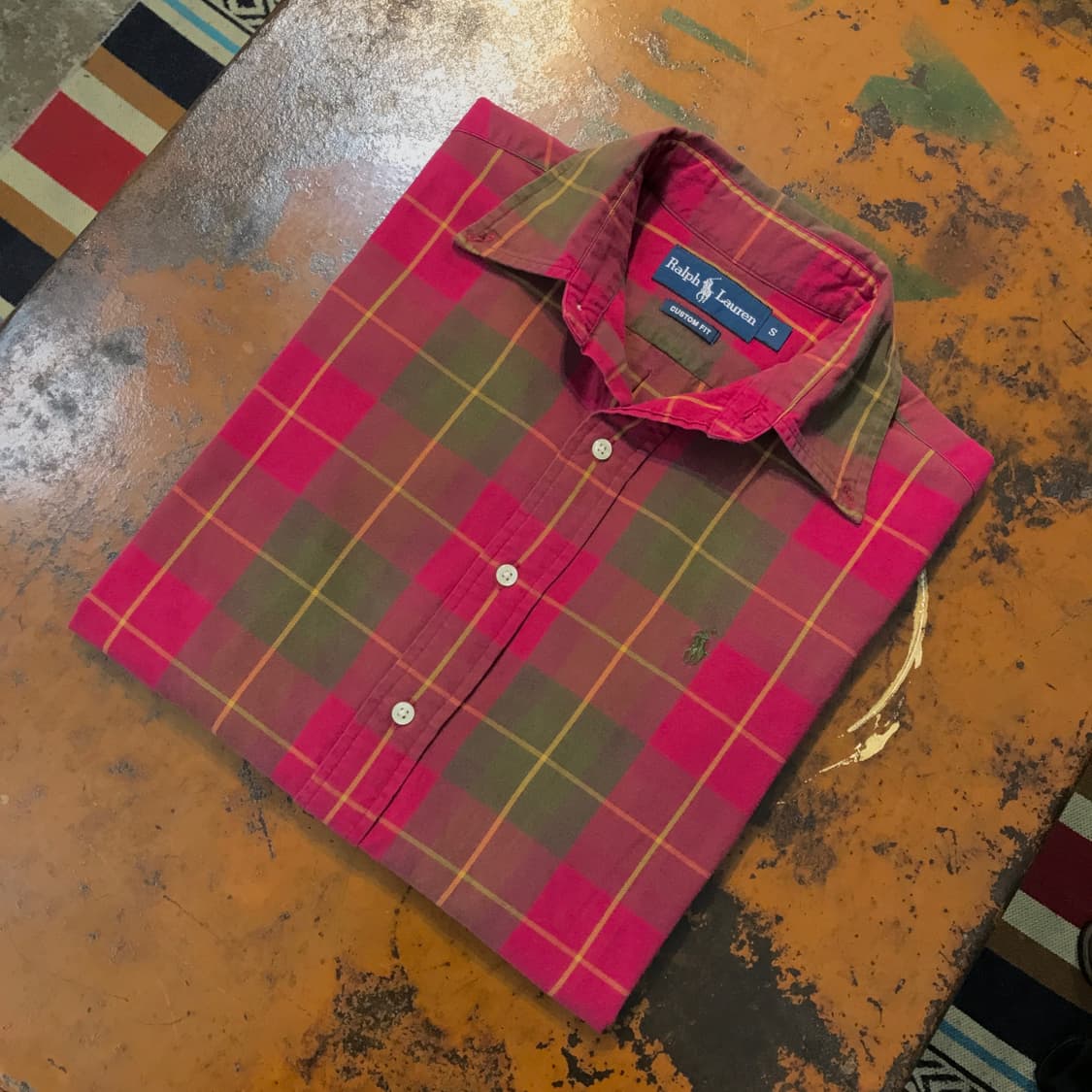 폴로랄프로렌 라이트버건디 체크 셔츠 여성 66 남성 100 상품이미지1