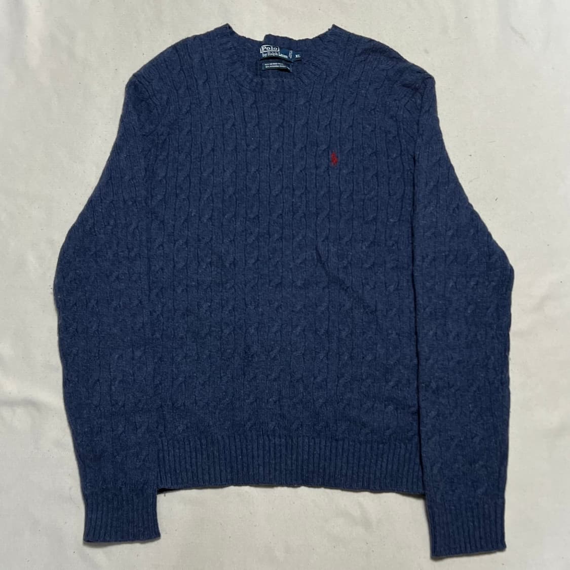 XL 폴로랄프로렌 블루 메리노 울 케이블 니트 상품이미지2