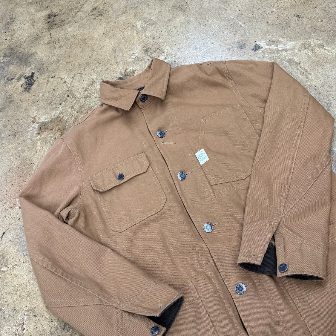 [정품/XL] 후아유 브라운 워크 자켓 데님 셔츠형 점퍼 b18 상품이미지1